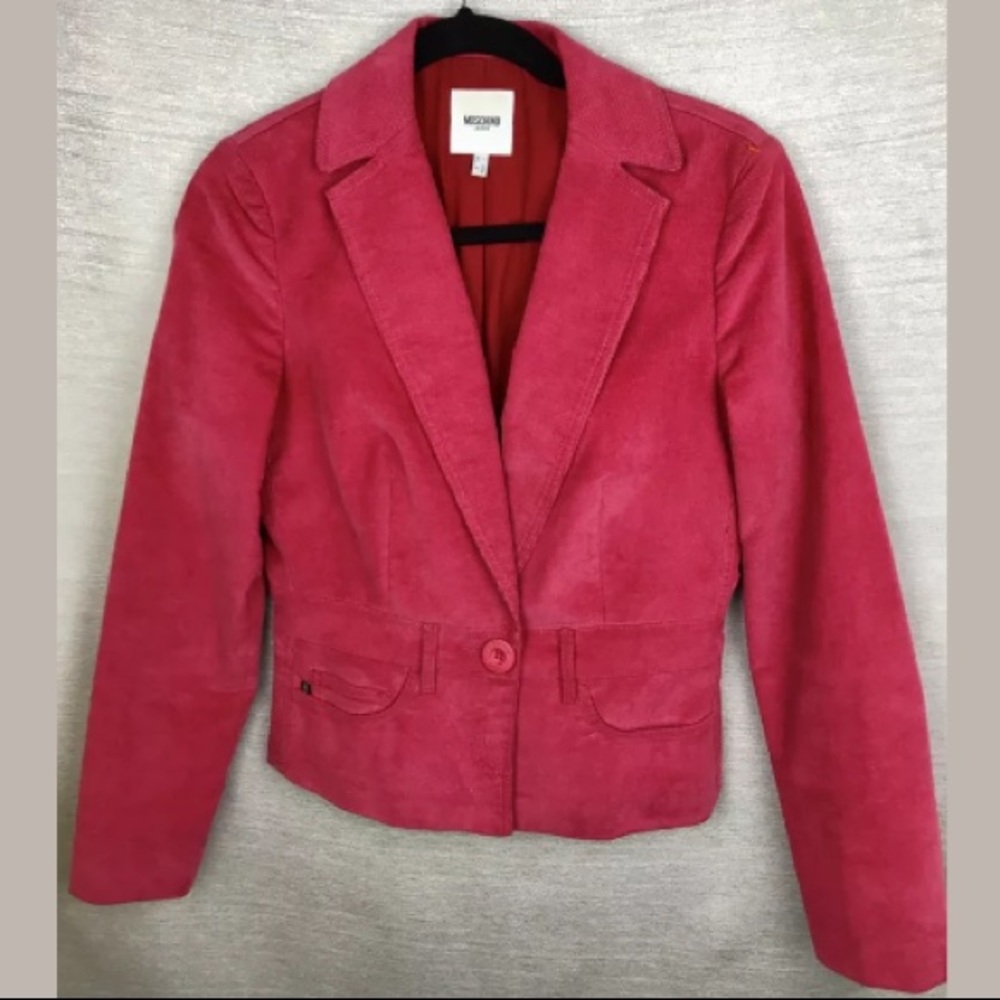 Moschino Jeans Ruby Red Blazer Size 8